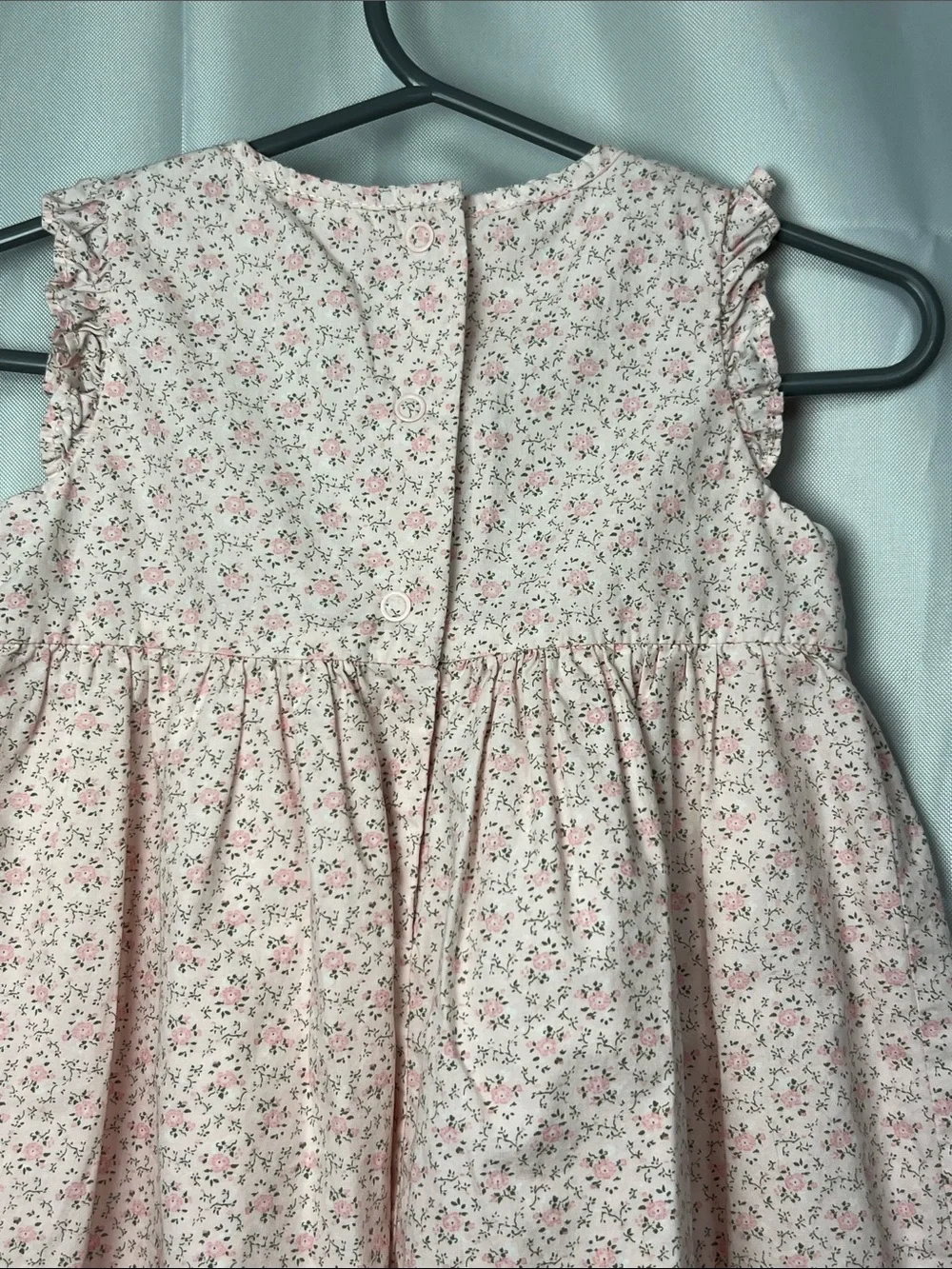 Gymboree pink smocked bodice floral cotton dress 6-12 months